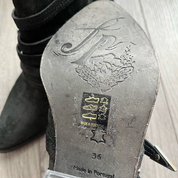 Free People Suede Black Mason Western Boots Size 36 - Picture 5 of 8